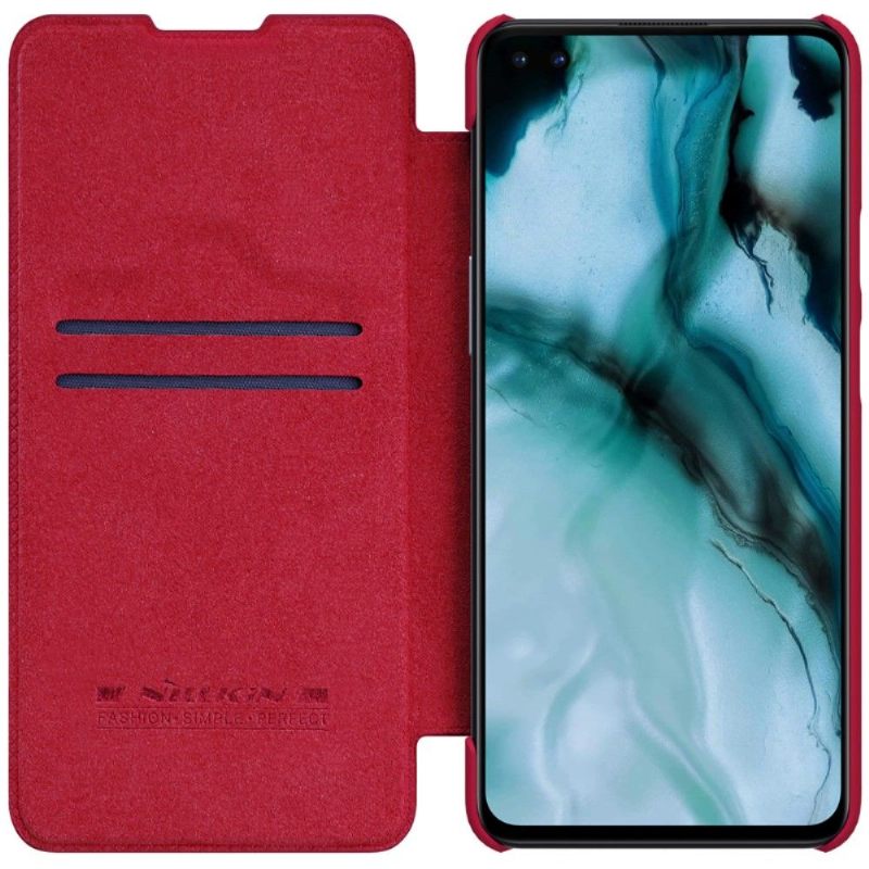 Folio-hoesje voor OnePlus Nord Qin Series Ledereffect - Rood