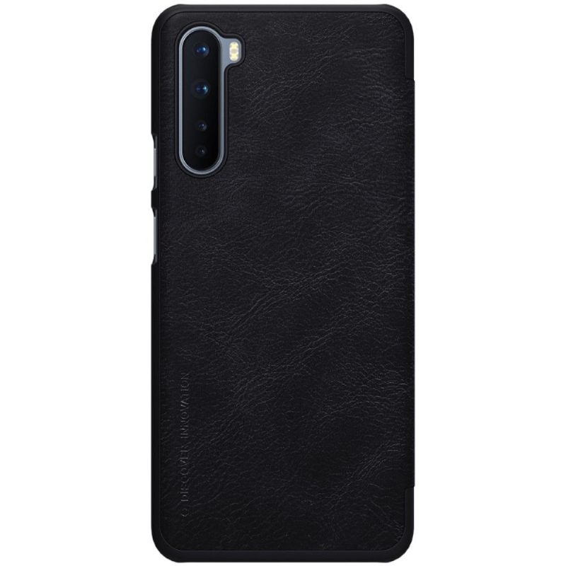 Leren Hoesje voor OnePlus Nord Qin Series Ledereffect - Zwart