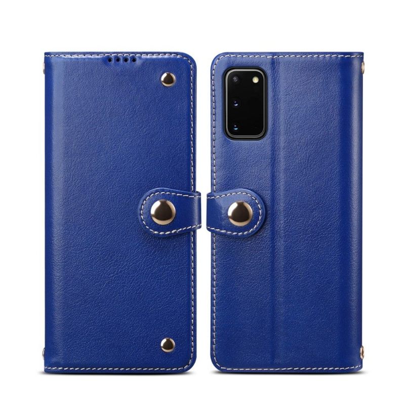 Folio-hoesje voor Samsung Galaxy S20 Premium Lederen Stiksels