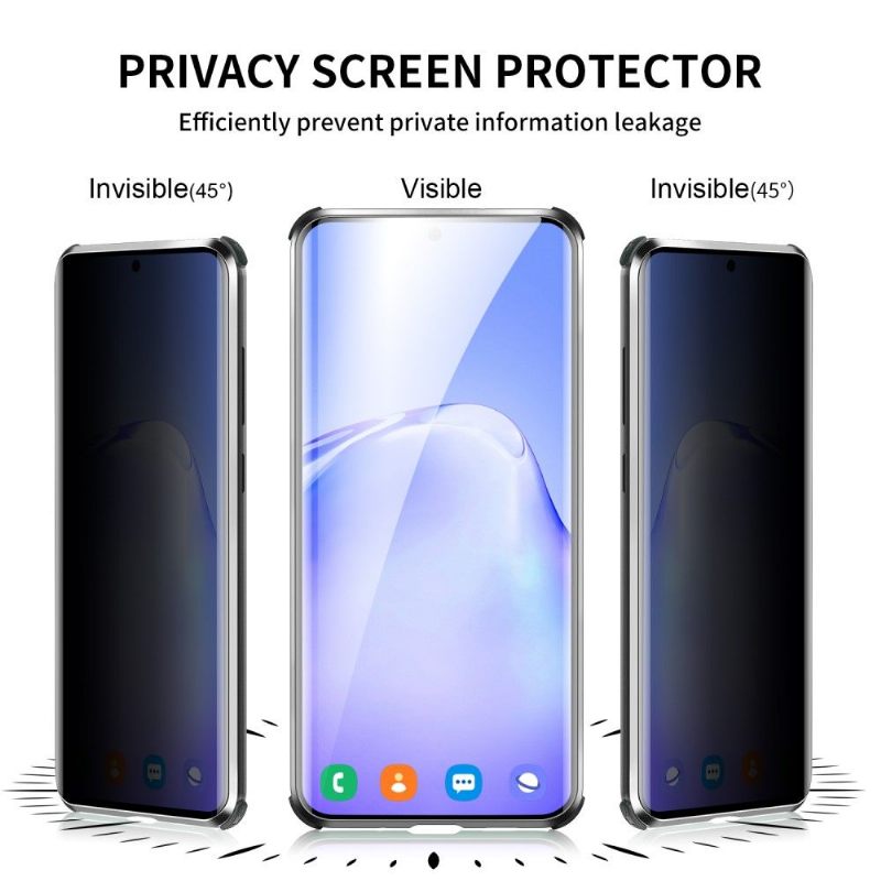 Hoesje voor Samsung Galaxy S20 Afneembaar Gehard Glas Met Privacyfilter