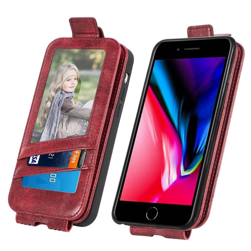 Folio-hoesje voor iPhone 8 Plus / 7 Plus Kaarthouder Met Verticale Flap