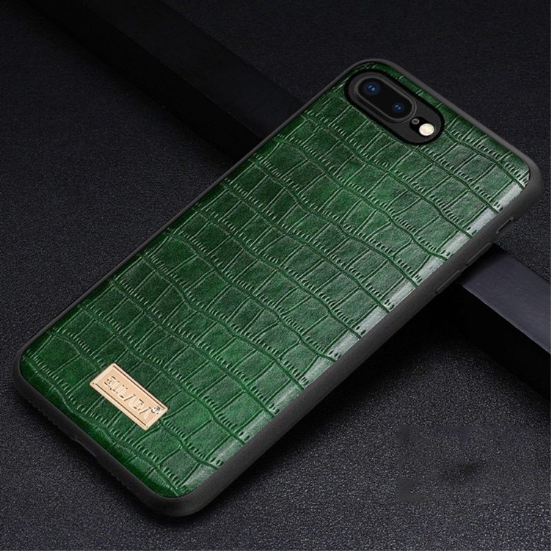 Hoesje voor iPhone 8 Plus / 7 Plus Sulada Krokodillenleereffect