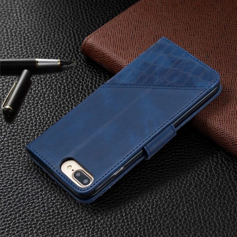 Leren Hoesje voor iPhone 8 Plus / 7 Plus Croc Aspect Leereffect