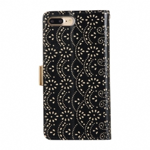 Leren Hoesje voor iPhone 8 Plus / 7 Plus Romantiek Kant Met Riem