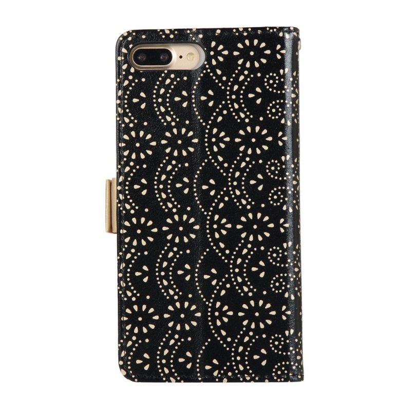 Leren Hoesje voor iPhone 8 Plus / 7 Plus Romantiek Kant Met Riem