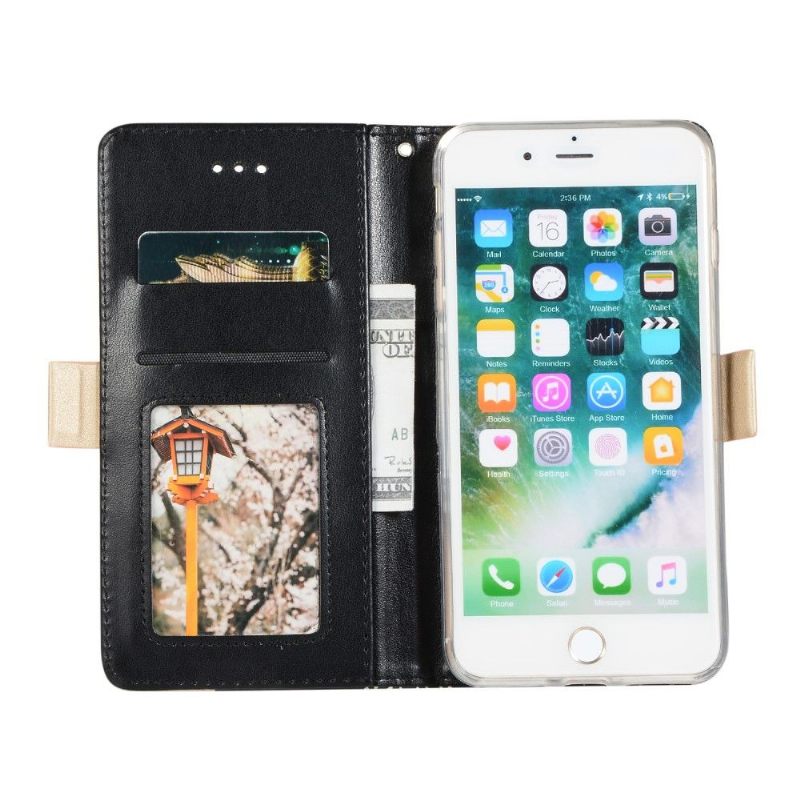 Leren Hoesje voor iPhone 8 Plus / 7 Plus Romantiek Kant Met Riem