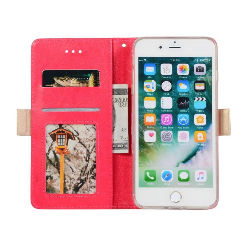 Leren Hoesje voor iPhone 8 Plus / 7 Plus Romantiek Kant Met Riem