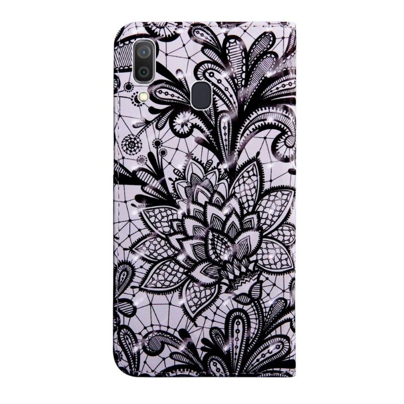 Case voor Samsung Galaxy A40 Folio-hoesje Kant Bloem