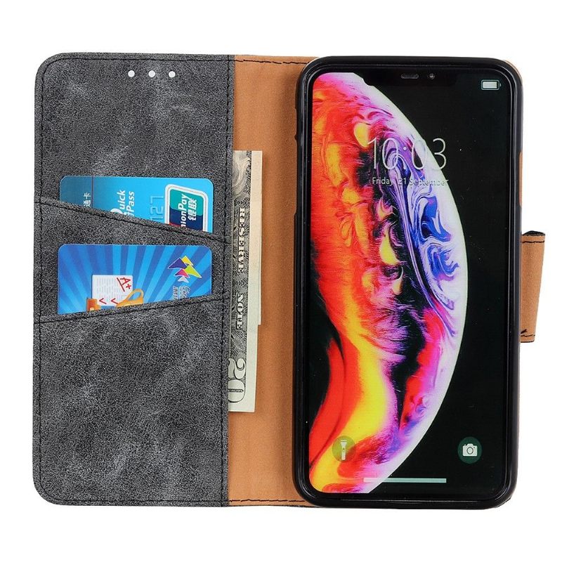 Cover voor Samsung Galaxy A40 Anti-fall Edouard Kunstleer Vintage