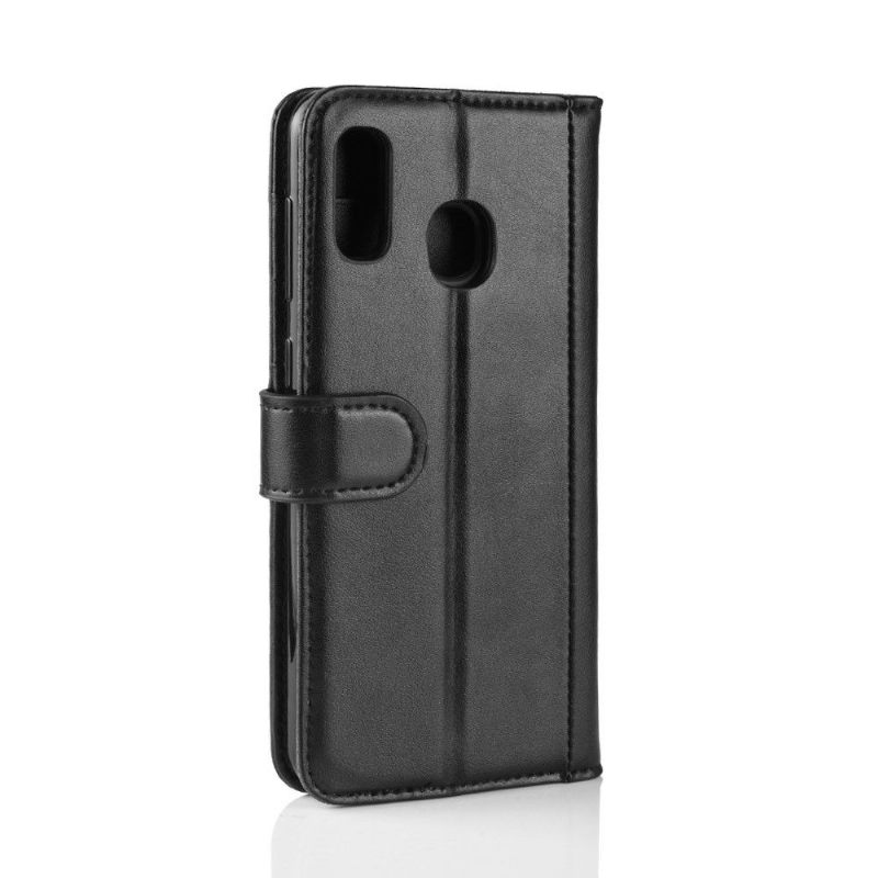 Cover voor Samsung Galaxy A40 Anti-fall Premium Leder - Zwart