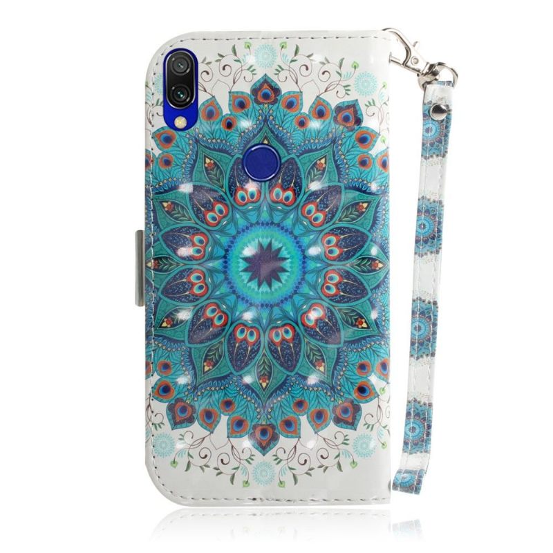 Cover voor Samsung Galaxy A40 Met Ketting Kleurrijke Mandala