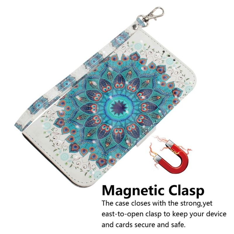 Cover voor Samsung Galaxy A40 Met Ketting Kleurrijke Mandala