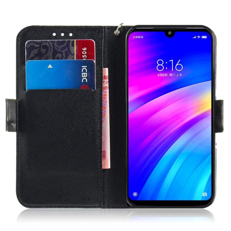 Cover voor Samsung Galaxy A40 Met Ketting Kleurrijke Mandala