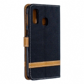 Cover voor Samsung Galaxy A40 Stoffen Hoes Met Riem