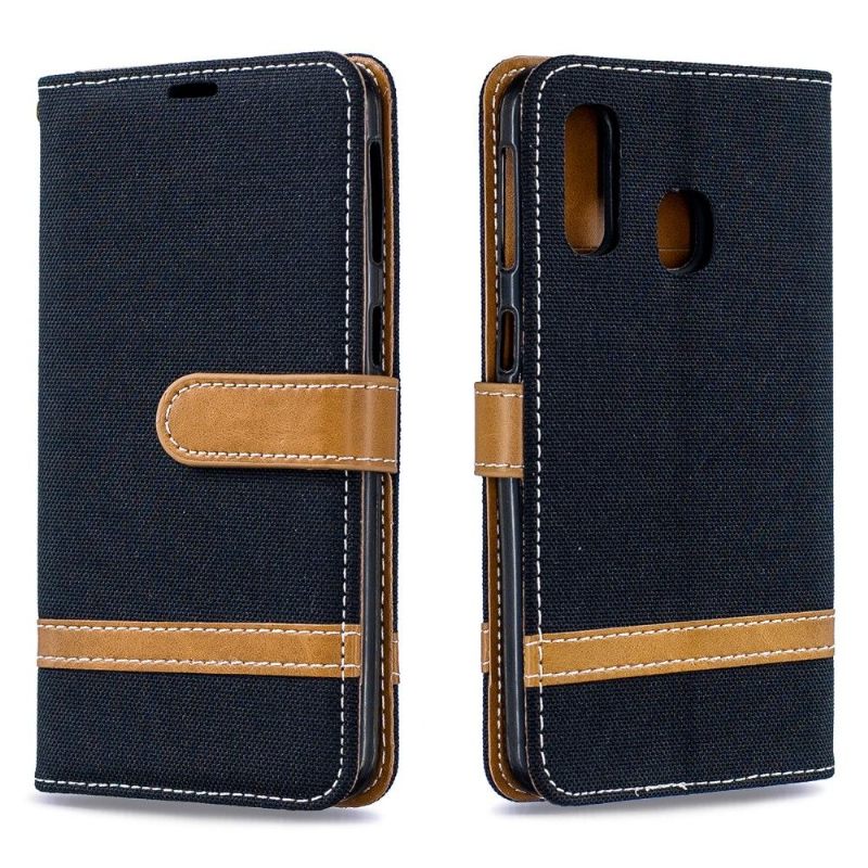 Cover voor Samsung Galaxy A40 Stoffen Hoes Met Riem