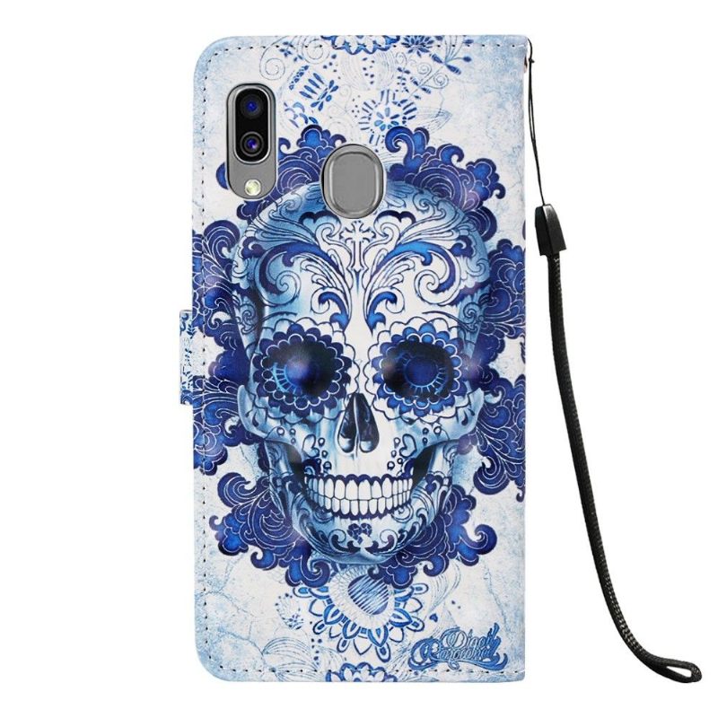 Leren Hoesje voor Samsung Galaxy A40 Calavera-patroon