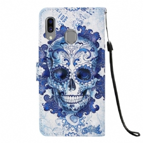 Leren Hoesje voor Samsung Galaxy A40 Calavera-patroon