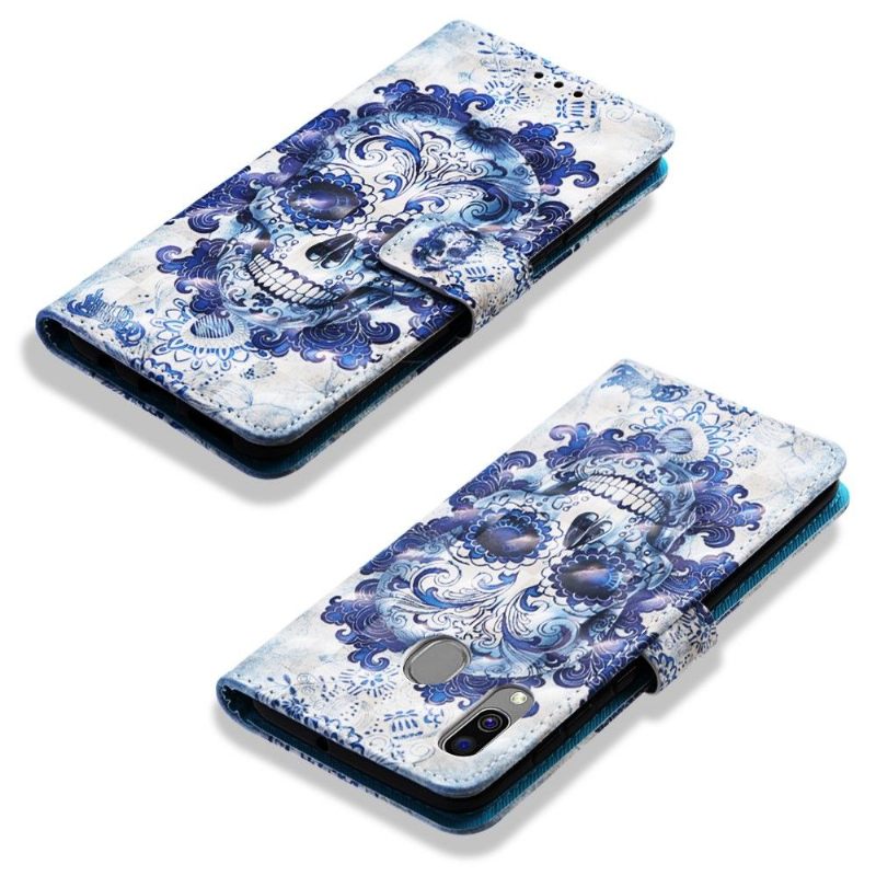 Leren Hoesje voor Samsung Galaxy A40 Calavera-patroon