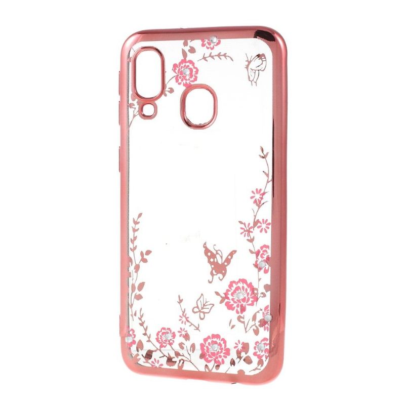 Telefoonhoesje voor Samsung Galaxy A40 Bescherming Bloemen Spring Sheer - Rose Goud