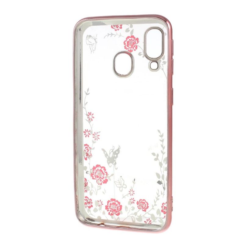 Telefoonhoesje voor Samsung Galaxy A40 Bescherming Bloemen Spring Sheer - Rose Goud