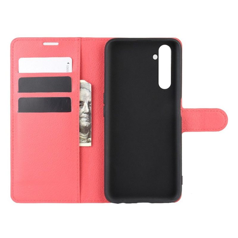 Leren Hoesje voor Realme 6 Pro Portemonnee Leren Leerstijl - Rood