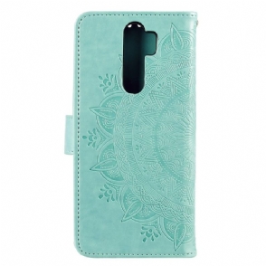 Folio-hoesje voor Xiaomi Redmi Note 8 Pro Anti-fall Zon Mandala Met Lanyard