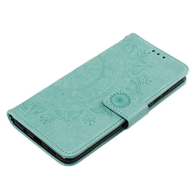 Folio-hoesje voor Xiaomi Redmi Note 8 Pro Anti-fall Zon Mandala Met Lanyard