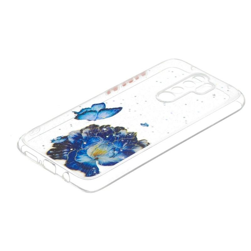 Hoesje voor Xiaomi Redmi Note 8 Pro Blauwe Bloemen En Vlinders