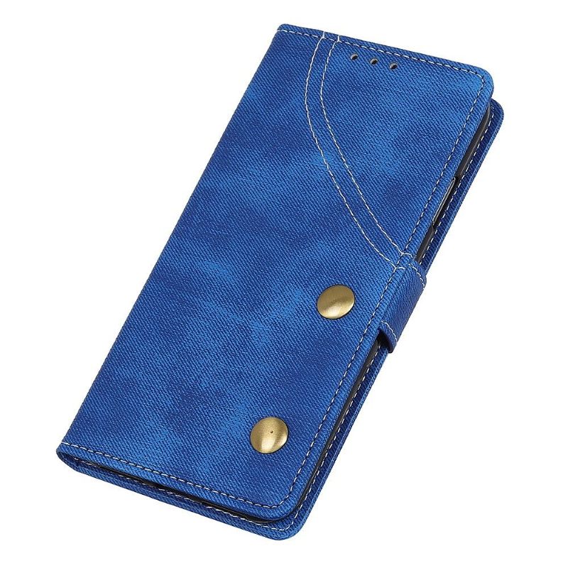 Leren Hoesje voor Xiaomi Redmi Note 8 Pro Stoffen Bekleding Met Naden