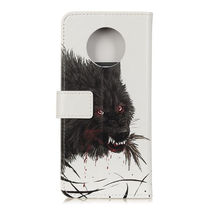 Flip Case voor Xiaomi Redmi Note 9T Zwarte Wolf