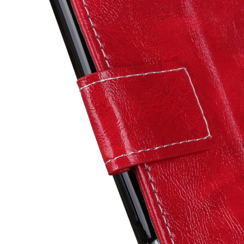 Folio-hoesje voor Xiaomi Redmi Note 9T Luxe Stiksels Met Leereffect