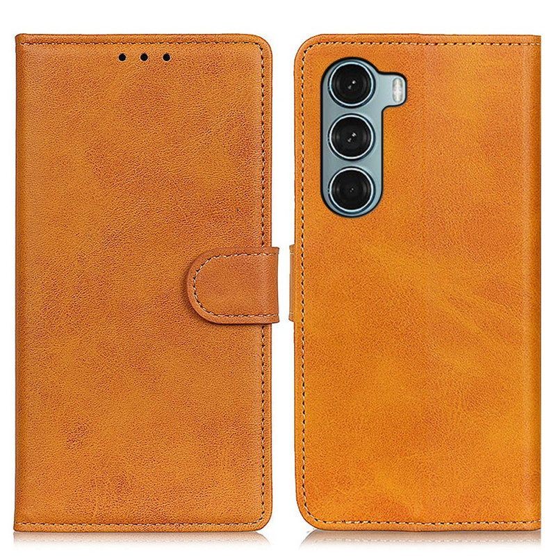 Folio-hoesje voor Moto G200 5G Retro Mat Leereffect