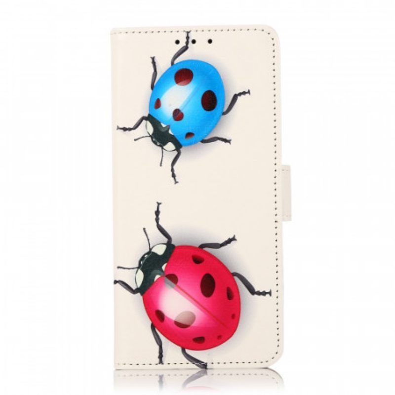 Leren Hoesje voor Moto G200 5G Lieveheersbeestjes