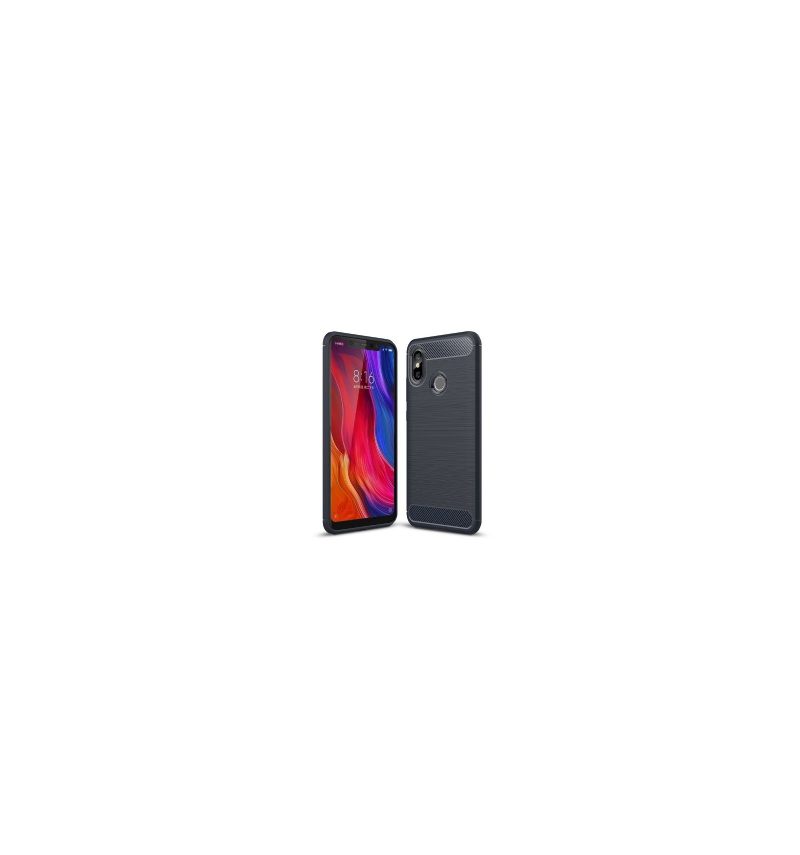 Hoesje voor Xiaomi Mi 8 Geborsteld Koolstof