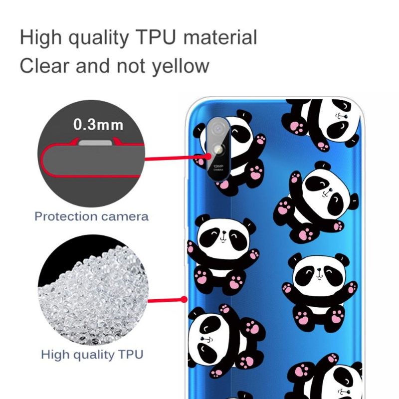 Hoesje voor Xiaomi Redmi 9A Anti-fall Blije Panda's