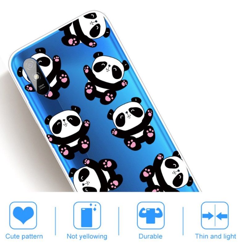 Hoesje voor Xiaomi Redmi 9A Anti-fall Blije Panda's