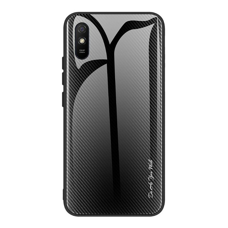 Hoesje voor Xiaomi Redmi 9A Carbon Glas Achterkant