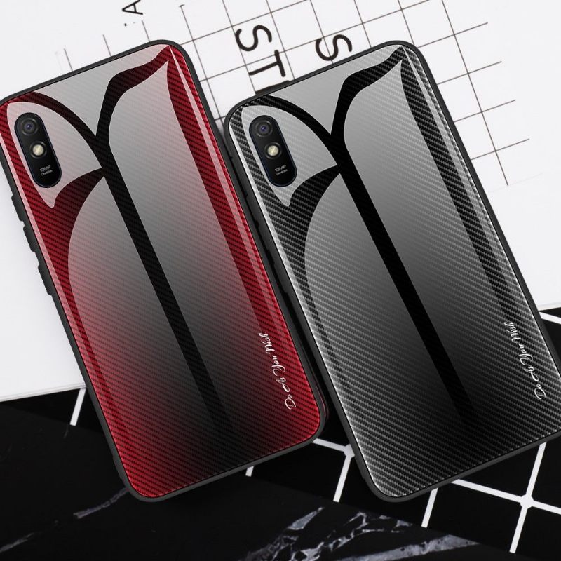 Hoesje voor Xiaomi Redmi 9A Carbon Glas Achterkant