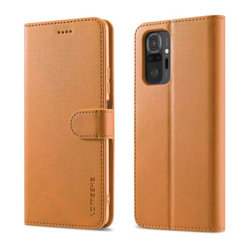 Cover voor Xiaomi Redmi Note 10 Pro Anti-fall Folio-hoesje Ledereffect Lc.imeeke