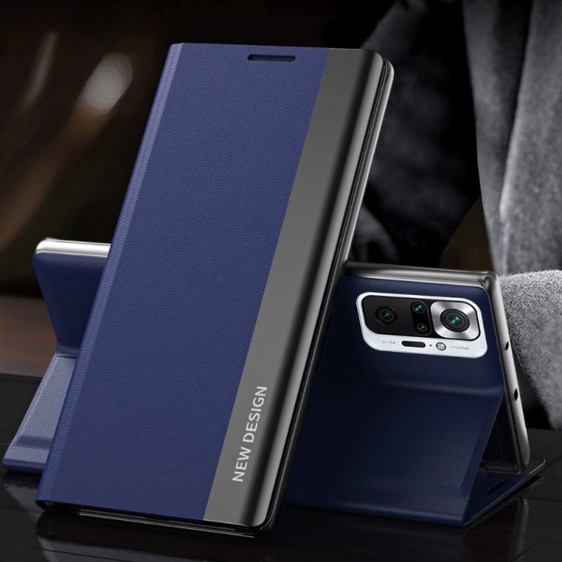 Cover voor Xiaomi Redmi Note 10 Pro Zakelijke Magneet Met Leereffect