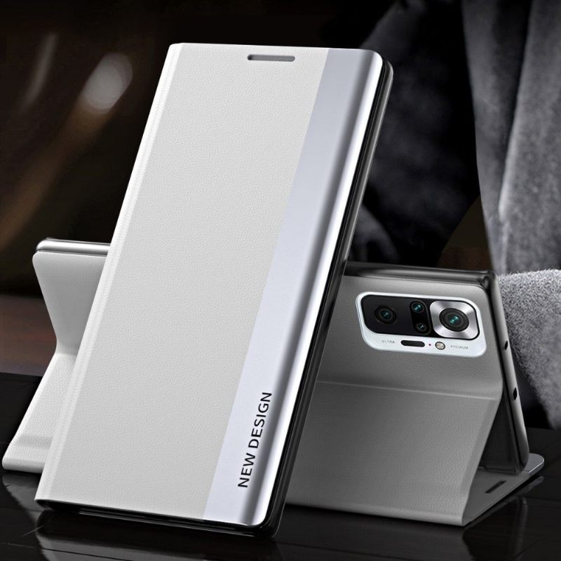 Cover voor Xiaomi Redmi Note 10 Pro Zakelijke Magneet Met Leereffect