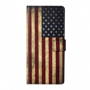 Folio-hoesje voor Xiaomi Redmi Note 10 Pro Vintage Amerikaanse Vlag