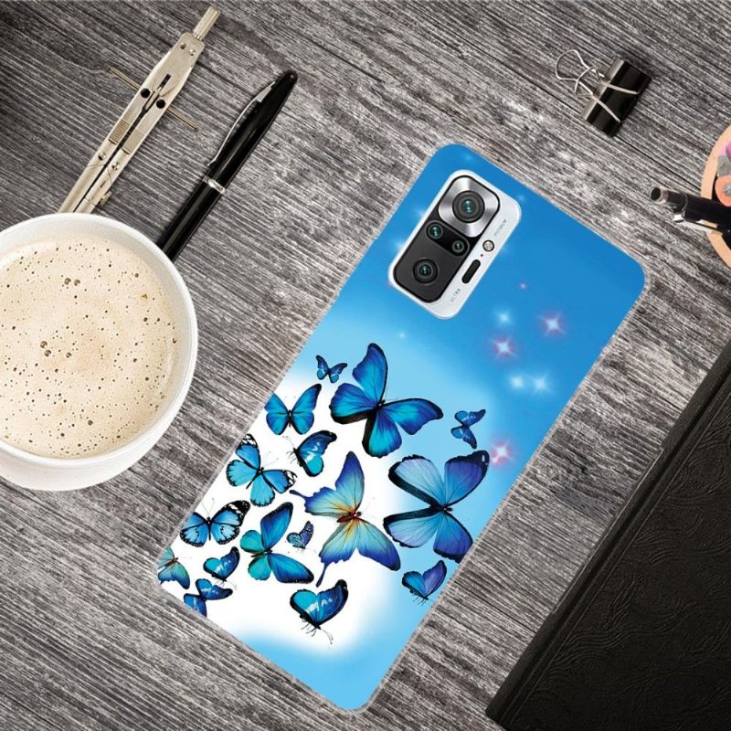 Hoesje voor Xiaomi Redmi Note 10 Pro Anti-fall Blauwe Vlinders