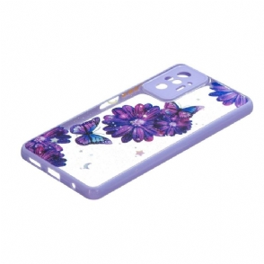 Hoesje voor Xiaomi Redmi Note 10 Pro Paarse Bloemen En Vlinders