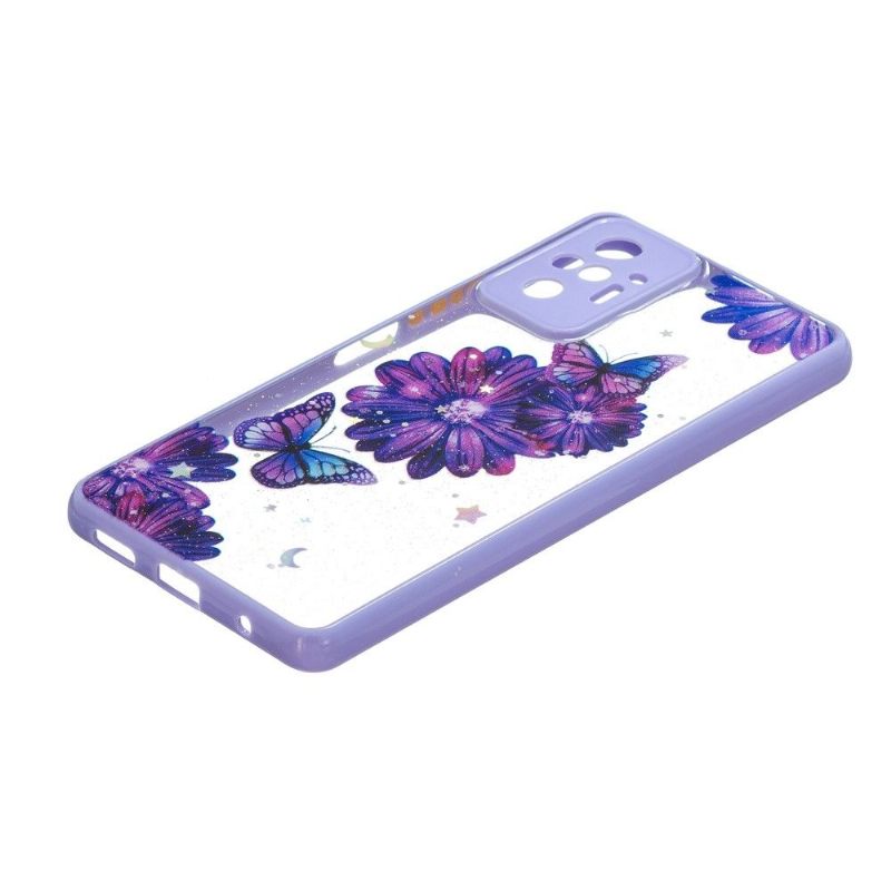 Hoesje voor Xiaomi Redmi Note 10 Pro Paarse Bloemen En Vlinders