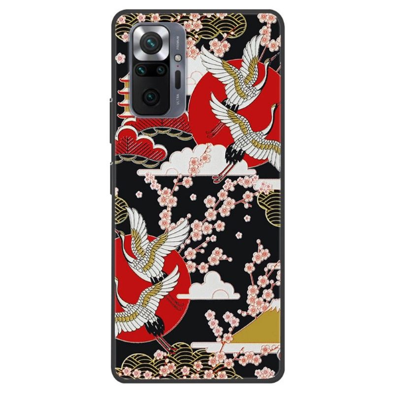 Telefoonhoesje voor Xiaomi Redmi Note 10 Pro Kranen Bloemen