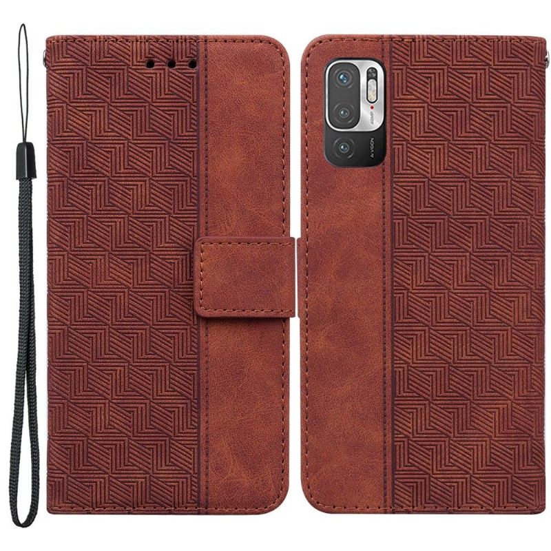 Cover voor Xiaomi Redmi Note 10 5G / Poco M3 Pro Folio-hoesje Faux Leather Folio Strepen