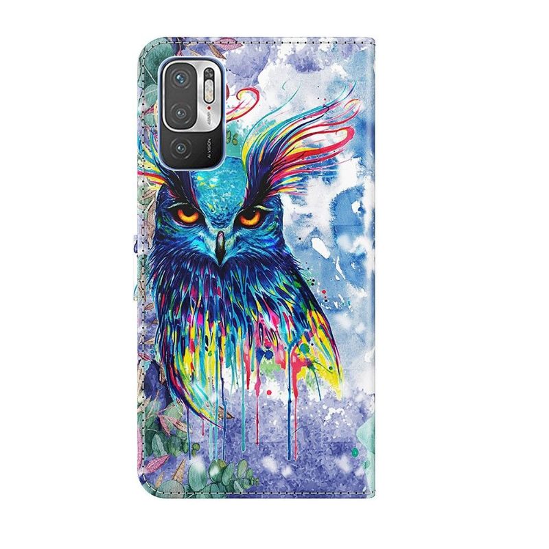 Flip Case voor Xiaomi Redmi Note 10 5G / Poco M3 Pro Aquarel Uil