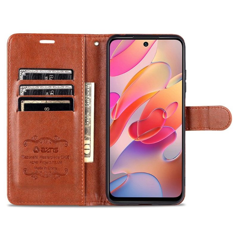 Folio-hoesje voor Xiaomi Redmi Note 10 5G / Poco M3 Pro Anti-fall Azns Kunstleer