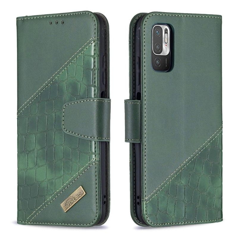 Folio-hoesje voor Xiaomi Redmi Note 10 5G / Poco M3 Pro Croc Aspect Leereffect